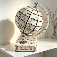 Nouveau Globe Tournant Montessori Créatif et Personnalisé, Casse-tête 3D en Bois Musical Éducatif, Ornement de Bureau pour Enfants et Adultes
