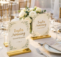 Support de Table en Acrylique Transparent en Gros, Porte-Numéro de Table pour Mariage, Cadre d'Affichage de Menu de Restaurant, Personnalisation OEM Disponible