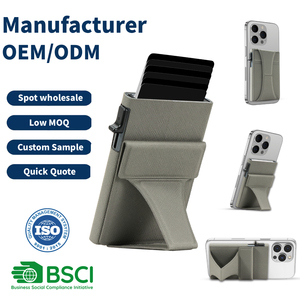 Porte-cartes magnétique en aluminium anti-RFID Casekey, nouveau modèle minimaliste à ouverture latérale pour téléphone portable - Product Image 1