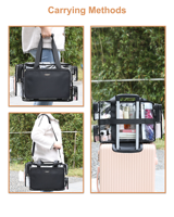 Trousse de Maquillage Portable Transparente en PVC de Capacité Moyenne, Multifonctionnelle et Ajustable pour le Rangement