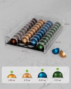 Tiroir de rangement pour dosettes <span class=keywords><strong>Nespresso</strong></span> <span class=keywords><strong>Vertuo</strong></span>, support pour comptoir, organisateur de capsules de café en acrylique - Product Image 3