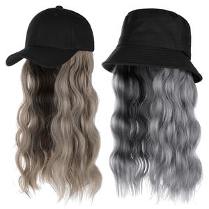 2025年新作 ウィッグハット 取り外し可能 ミディアムロング ウェーブヘアピース 高ボリューム 自然な見た目 卸売 - Product Image 1