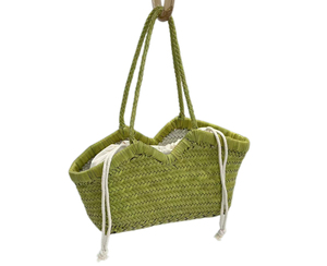 Grand sac fourre-tout en microfibre tissé à la main pour <span class=keywords><strong>femme</strong></span>, sac à bandoulière avec cordon de serrage, élégant panier à légumes - Product Image 3