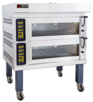 Oven Gaya Eropa Baru 380V 2-Lapis 4-Rak untuk Memanggang Roti Oven Dek Modular dengan Alas Batu