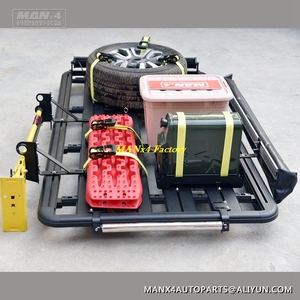 แร็คหลังคาอะลูมิเนียมอัลลอยด์แบบแบนสำหรับ Patrol Y61 Y60 Lc76 Lc80 LC90 พร้อมขายึดรางน้ำฝน แร็คหลังคา 4x4 - Product Image 3