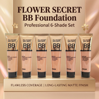 FLOWER SECRET Crème BB au Squalane, Contrôle du Sébum, Hydratante, Teintes Foncées, 35ml, 6 Nuances, OEM, Marque Privée, Agent Recherché