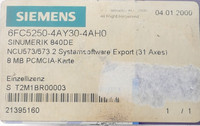 6FC5250-4AY30-4AH0 6FC52504AY304AH0 Software CNC 840DE para PLC