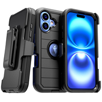 Étui de protection robuste et résistant aux chocs pour iPhone 16 avec clip de ceinture pour holster, housse de téléphone portable