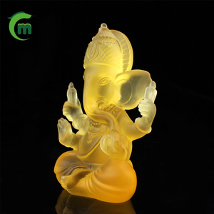 Tượng Phật Ganesha pha lê sang trọng hiện đại, đồ trang trí nhà cửa phong thủy, khắc họa tiết động vật, Phật giáo, quà lưu niệm phong thủy Ấn Độ - Product Image 3