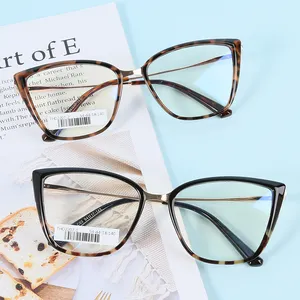 Customize Cat Eye TR90 Metal Women Glasses Frames Fashion Optical Eyeglasses 2023 Prescription Eye Glasses