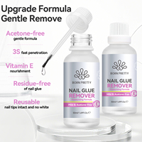 BORN PRETTY Dissolvant pour faux ongles 50ml Grande Capacité Hypoallergénique avec Vitamine E Sans Acétone Sans Résidus