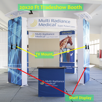 Stand d'exposition portable en aluminium 20x20 pieds, montage sans outil, design îlot, pour salon professionnel