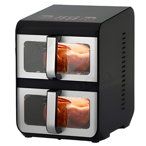 Aoja thương mại 12L Giỏ kép Nồi chiên không khí-1230W mỗi ngăn kéo, Hẹn giờ độc lập & <span class=keywords><strong>Temp</strong></span>, nồi chiên không khí công suất lớn ngăn xếp đôi - Product Image 3