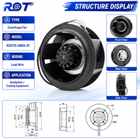 Ventilador Centrífugo Original R2S175-AB56-01 AC, 230V, 53W, 2300RPM, 175x69mm, 445m3/h, con Rodamiento de Bolas, para Reemplazo en Gabinetes HVAC