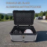 Coffre de moto AYAY durable en alliage d'aluminium noir 45L pour rénovation/amélioration