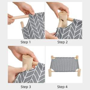 Cama para Perros/Gatos Heybo, Nueva Colección de Verano, Diseño Sólido de Madera, <span class=keywords><strong>Hamaca</strong></span> Ecológica para Mascotas, Sofá para Aventuras al Aire Libre y Camping - Product Image 4