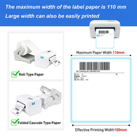 Imprimante thermique pour codes barres et étiquettes, pour codes barres, 110mm, Interface USB avec support, vente en gros directement d'usine