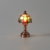 Nouveau 1:12 maison de poupée Miniature rétro verre lampe Table ornement bricolage Mini maison de poupée accessoires Style Mini jouet pour jouet