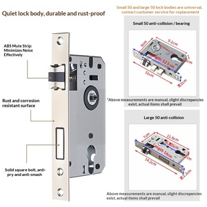 Modern and Simple Design Indoor Home <strong>Door</strong> <strong>Lock</strong> for <strong>Bathroom</strong> and Bedroom Wooden <strong>Doors</strong> with Aluminum Alloy Engineering <strong>Lock</strong> Handle - Product Image 5
