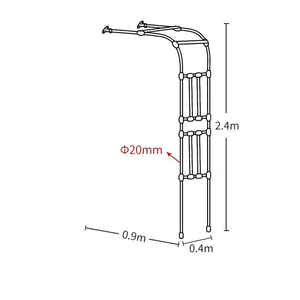 Demi-arche de jardin Demi-arche en treillis Rose contre le mur Extérieur Support à fleurs Plantes Escalade Pergola Jardin Demi-arche en treillis - Product Image 5