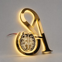 Signalétique personnalisée pour bâtiments intérieurs, publicité extérieure, enseigne de magasin, enseigne de boutique, lettres 3D dorées rétroéclairées, enseigne LED