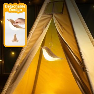 Carino uccello piccola lampada da scrivania Cordless luce notturna a LED con 3 modalità di colore sensore tattile ricaricabile per bambini lampada da comodino - Product Image 4