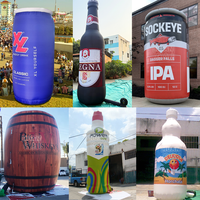 Modèle gonflable géant de bouteille de bière, publicité extérieure accrocheuse, ballon de bière vert, décoration pour bar, pub, fête