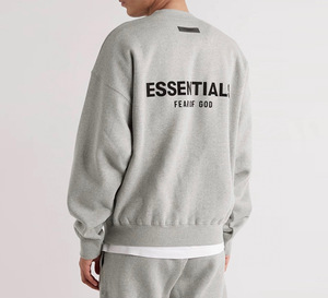Sudadera Gris con Logotipo Pequeño, Cuello Redondo, para <span class=keywords><strong>Hombre</strong></span>, Talla Grande, Felpa, Informal, Básica, Manga Larga, Estilo Urbano, 100% Algodón - Product Image 5