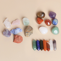 JD Wholesale Ensemble de pierres naturelles 7 Chakras en cristal sculpté à double pointe, pour Feng Shui, énergie de guérison et yoga, idéal pour fête d'anniversaire