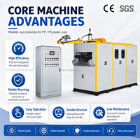 Machine de fabrication de gobelets entièrement automatique d'occasion, pour PP, PS, PET, PVC, thermoformage sous vide, tension personnalisée, sortie stable, entretien facile, livraison rapide