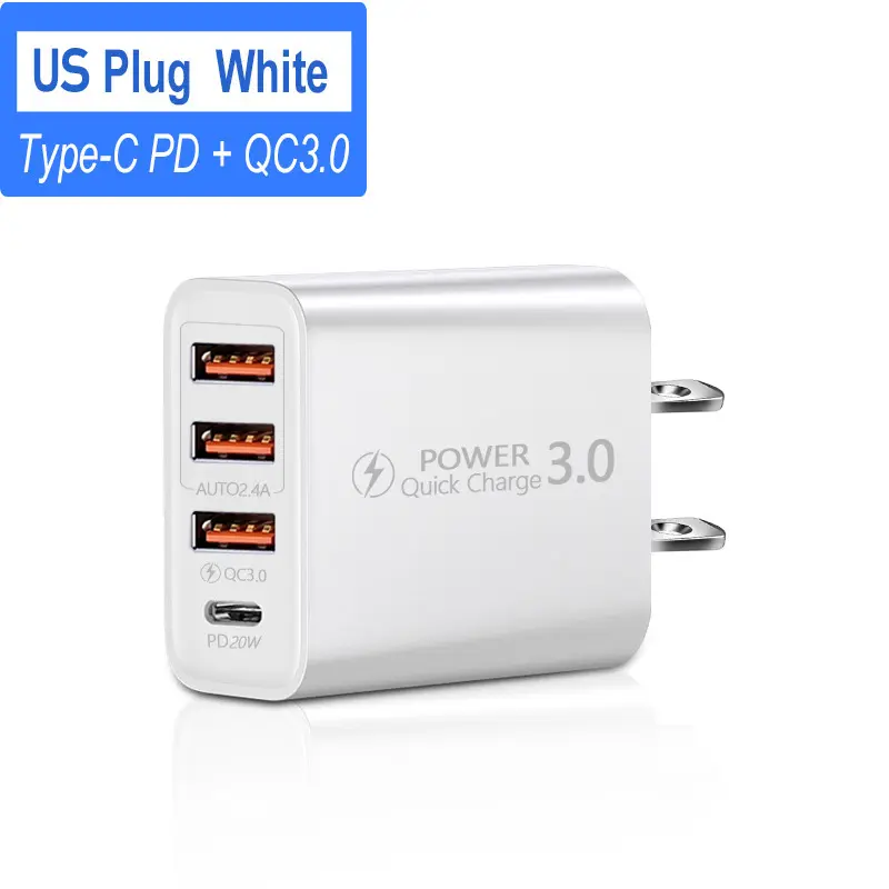 PD20W A-C Mobile phones quick charging travel charger uk us eu QC 3 usb and PD type-c home charger adapter
