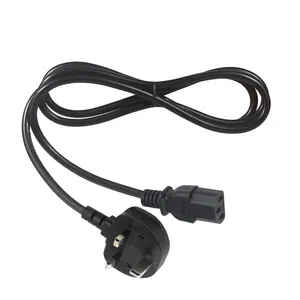 H03vvh2-F 3 Pin Ac Fuse Uk Cable C13 110V Fused Plug Laptop British Power Cord