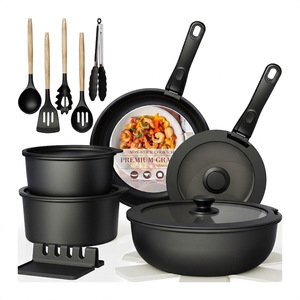 Set di Pentole AiMW Serie DH in Lega di Alluminio Antiaderente da 23 Pezzi con Manici Staccabili, Padelle e Casseruole per Doppio Fuoco - Product Image 4