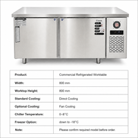 Table de préparation réfrigérée en acier inoxydable de qualité professionnelle pour cuisine de restaurant