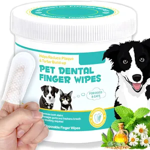 Private Label Biologisch Huisdier Tandheelkundige Verzorging Tandplak En Vingerdoekjes Voor Honden En Katten