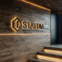 Enseigne Néon LED Personnalisée Extérieure pour Entreprise, Lettres Lumineuses 3D Murales en Métal Rétroéclairées, Logo Commercial