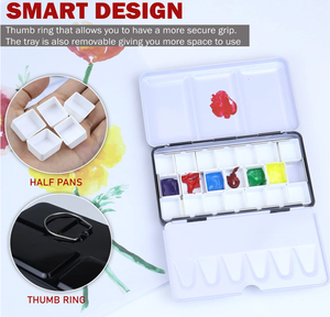 XinyiArt – <span class=keywords><strong>Palette</strong></span> d'aquarelle vide, boîtes métalliques, boîtes de peinture, plateau d'aquarelle avec 12 demi-poêles, vente en gros - Product Image 3