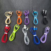 Câble de charge USB Type C en nylon tressé 2.4A avec logo personnalisé gratuit, 1M 2M 3M, câble de charge haute vitesse pour iPhone pour Samsung