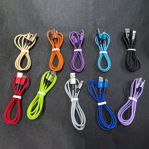 Câble de charge USB Type C en nylon tressé 2.4A avec logo personnalisé gratuit, 1M 2M <span class=keywords><strong>3M</strong></span>, câble de charge haute vitesse pour <span class=keywords><strong>iPhone</strong></span> pour Samsung - Product Image 4