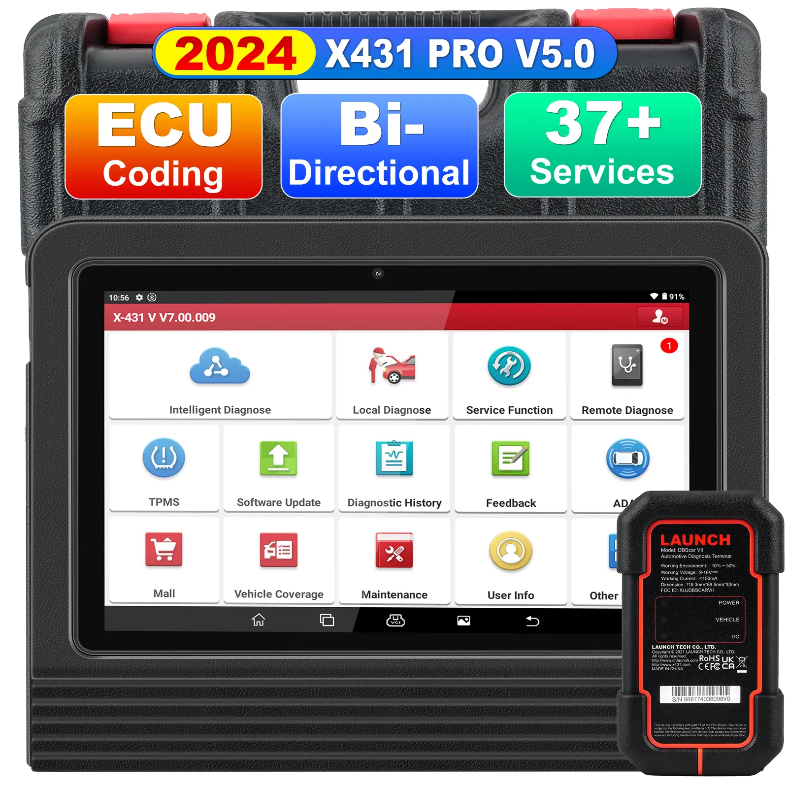 Новая версия X-431 PRO V 5,0 двунаправленный автомобильный диагностический инструмент 2-летнее бесплатное обновление онлайн OBD2 сканер с поддержкой Wi-Fi/BT
