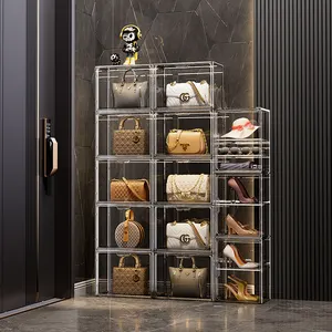 Clair assembler Cube en plastique anti-poussière passe-temps vitrine organisateur pour objets de collection figurines jouets boîte de rangement de bureau - Product Image 1