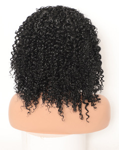 Perruque courte bouclée pour <span class=keywords><strong>femme</strong></span> avec bandeau, <span class=keywords><strong>cheveux</strong></span> <span class=keywords><strong>afro</strong></span> crépus volumineux, perruque noire en fibre résistante à la chaleur - Product Image 2