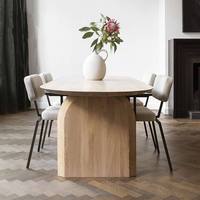 Ensemble de table à manger ovale en bois massif de style nordique japonais moderne avec 4 chaises, pour 6 à 8 personnes, meubles de salle à manger
