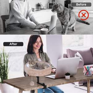 Кровать-лежанка для кошек Brown <span class=keywords><strong>Cat</strong></span> Desk <span class=keywords><strong>Bed</strong></span> - 360 °   Кошачья лежанка с вращающимся основанием, отличной несущей способностью и регулируемой по высоте столешницей. - Product Image 6