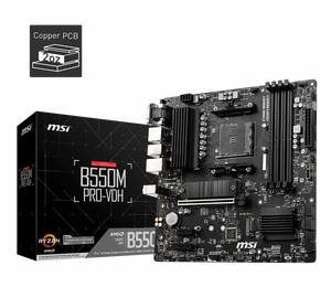 Placa base para juegos MSI B550M PRO-VDH micro-atx, compatible con procesador <span class=keywords><strong>AMD</strong></span> Ryzen 5 5500 5600G 5600X 5700G 5700X - Product Image 1