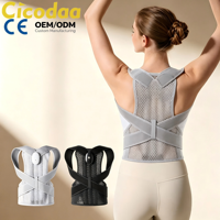 Correcteur de posture dorsal unisexe en maille respirante avec rappel intelligent et soutien à armature en acier pour la correction de la posture et la prévention de la cyphose