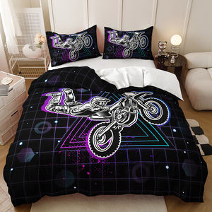 Juego de Funda de Edredón Suave con Diseño de Motocicleta Azul para Niños y Niñas, Tamaño Queen - Product Image 5