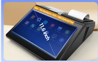 WUXIN WXPOS21 Tableta con Windows 10 y Android 11, Caja Registradora con WiFi, Terminal Punto de Venta Todo en Uno de 11.6'' con Impresora, Equipo Financiero, Punto de Venta Inteligente