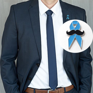 Ruban bleu en émail doux plaqué argent pour homme, souvenir de sensibilisation au <span class=keywords><strong>cancer</strong></span> de la <span class=keywords><strong>prostate</strong></span>, cadeau de novembre - Product Image 4