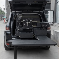 Coffret de café mobile au design personnalisé unique avec table pliante pour entreprise de café en plein air